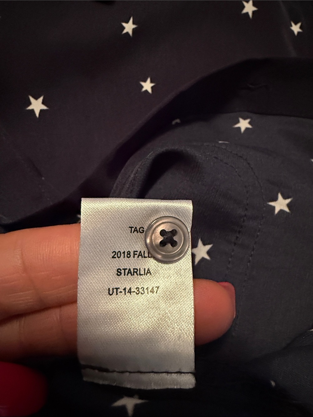 UNTUCKit Women’s Navy Star-Print Long-Sleeve Shirt - Picture 4 of 4